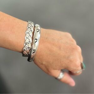 Designer Vintage Taxco 925 Story Teller Shadow Box Rain Clouds Bracelet